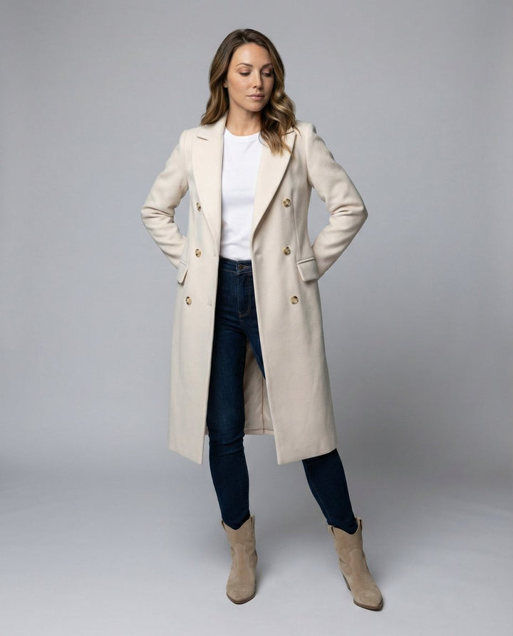 Emeline | Manteau Long à Double Boutonnage