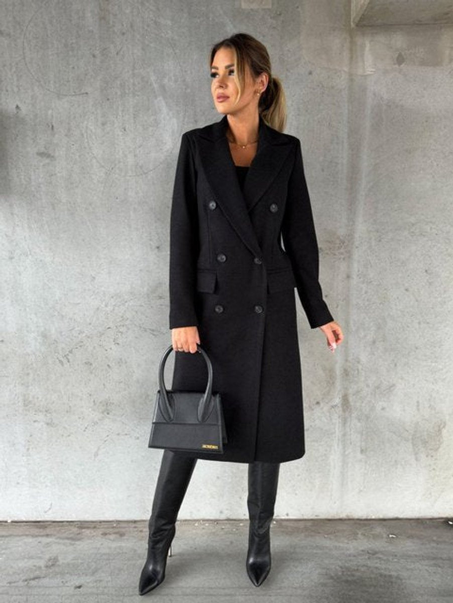 Emeline | Manteau Long à Double Boutonnage