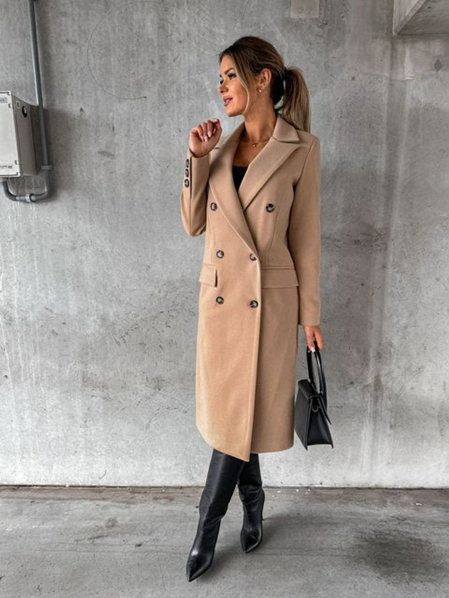 Emeline | Manteau Long à Double Boutonnage