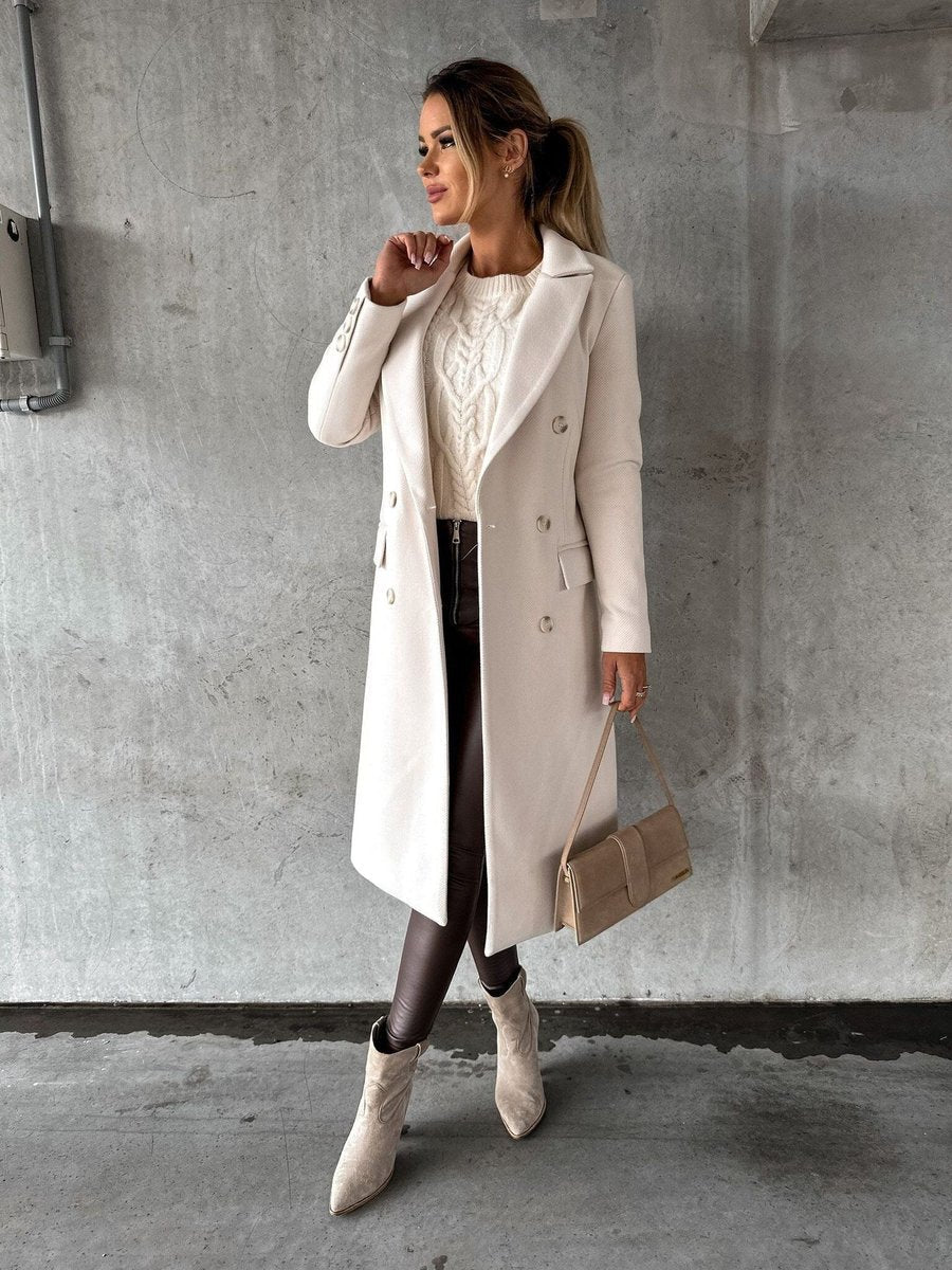 Emeline | Manteau Long à Double Boutonnage