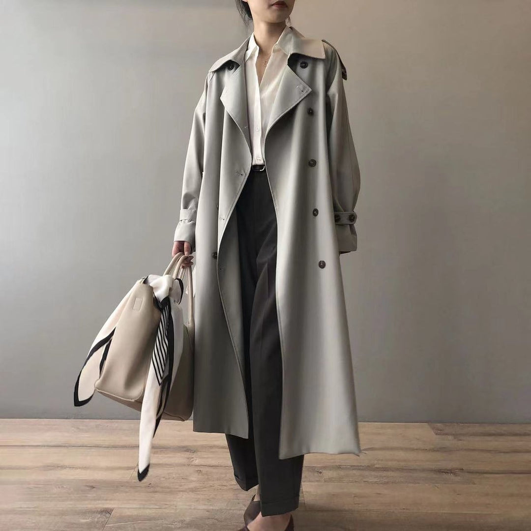 Katherine | Manteau Trench Long à Double Boutonnage avec Ceinture