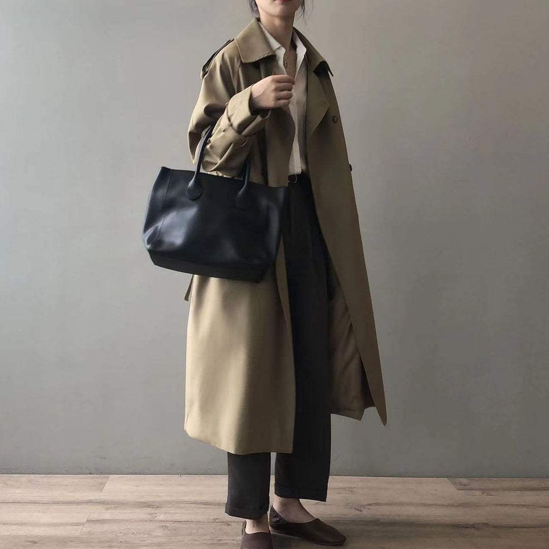 Katherine | Manteau Trench Long à Double Boutonnage avec Ceinture