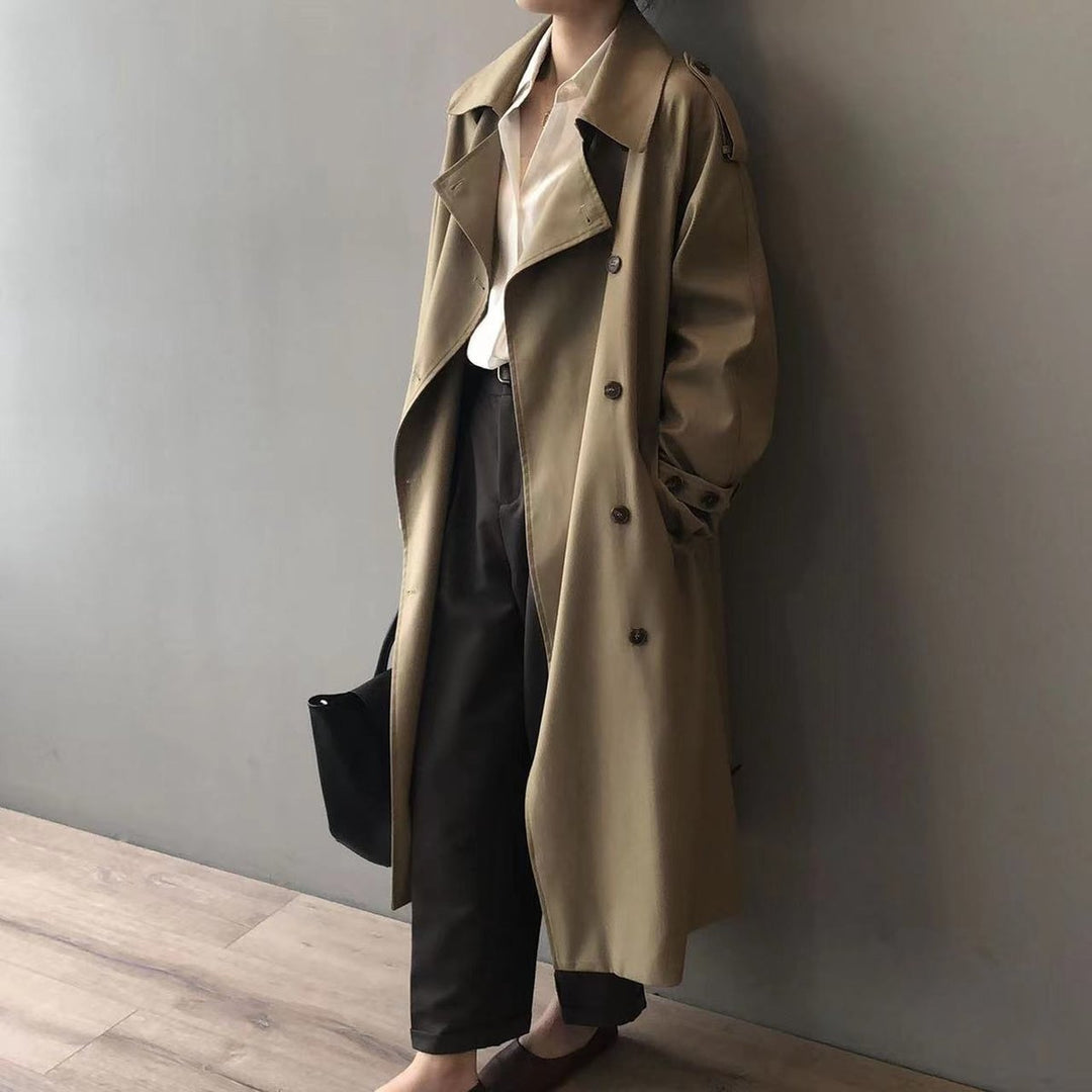Katherine | Manteau Trench Long à Double Boutonnage avec Ceinture