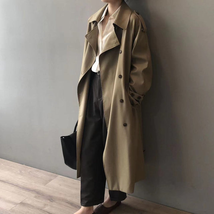 Katherine | Manteau Trench Long à Double Boutonnage avec Ceinture