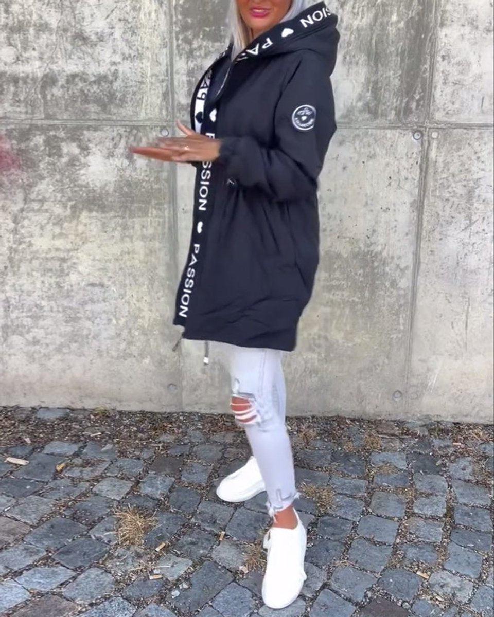 Camila | Parka Midi à Capuche avec Cordon de Serrage
