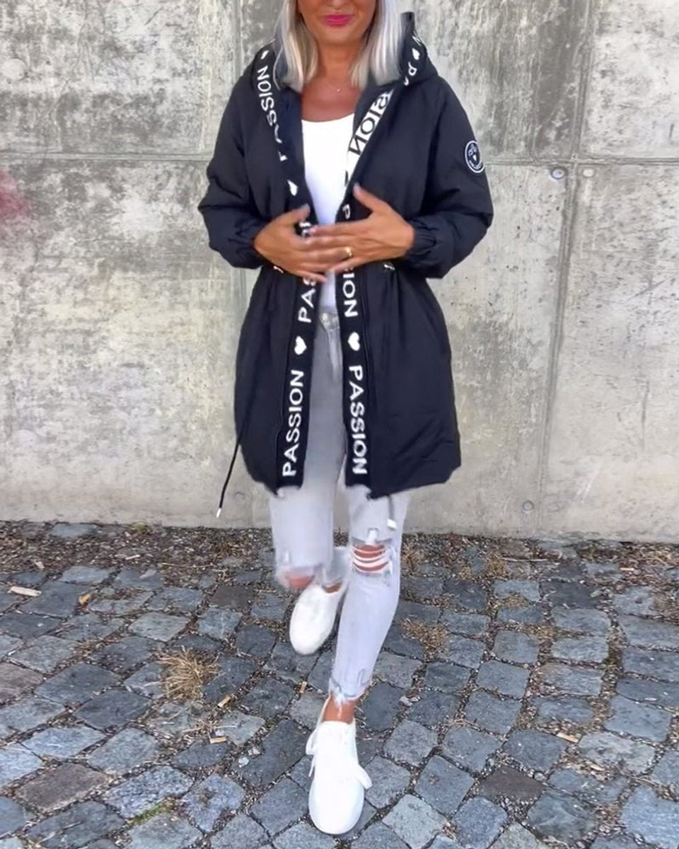 Camila | Parka Midi à Capuche avec Cordon de Serrage