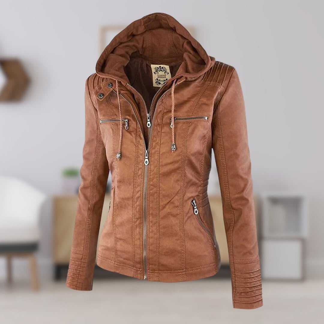 Lucinda | Veste Moto à Capuche avec Capuche Amovible