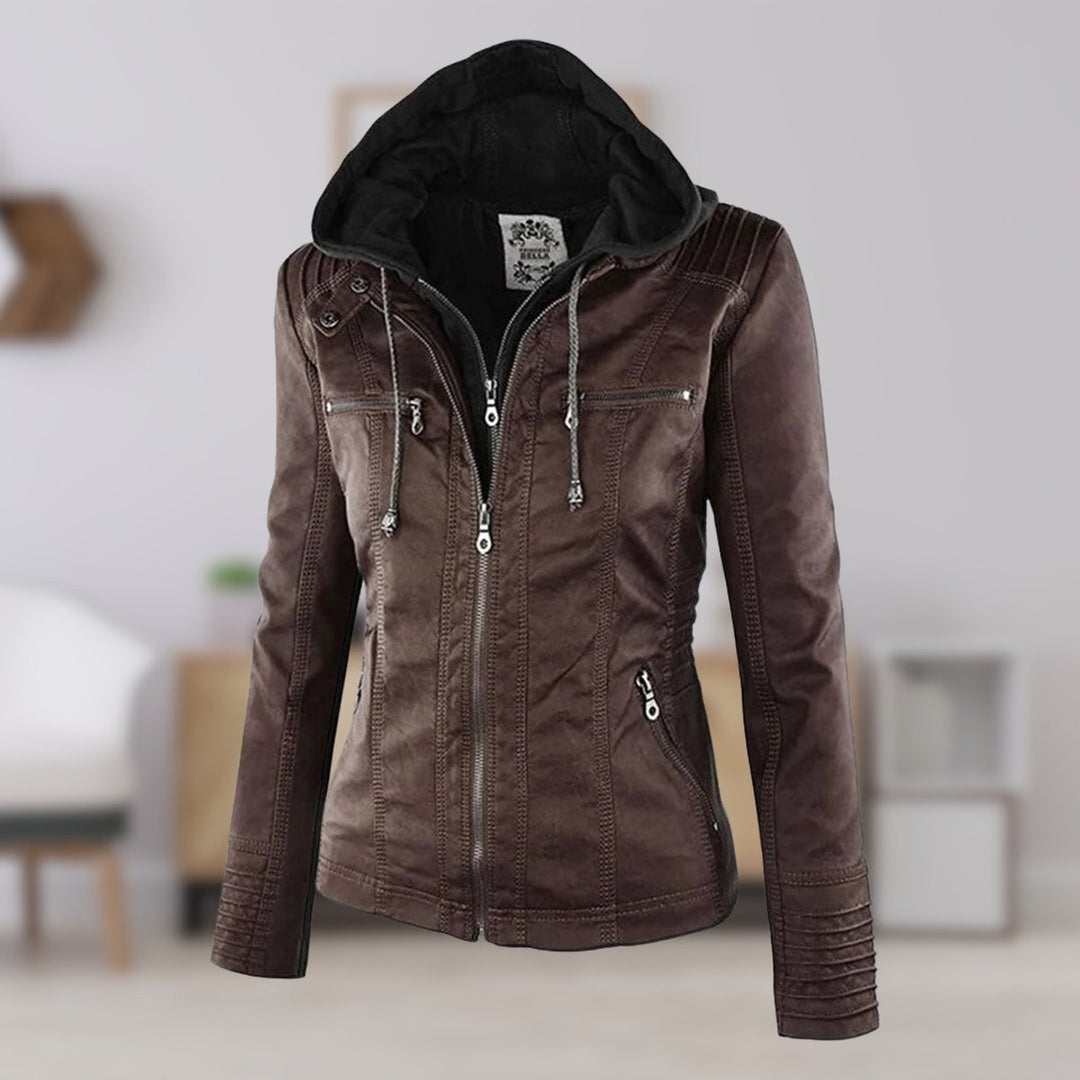 Lucinda | Veste Moto à Capuche avec Capuche Amovible