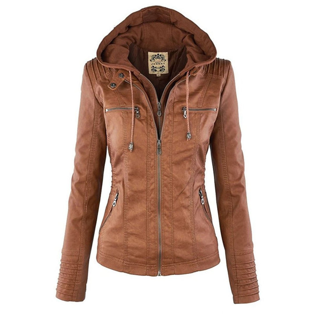 Lucinda | Veste Moto à Capuche avec Capuche Amovible