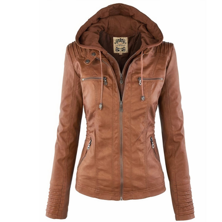 Sophia | Veste de moto à capuche avec capuche amovible