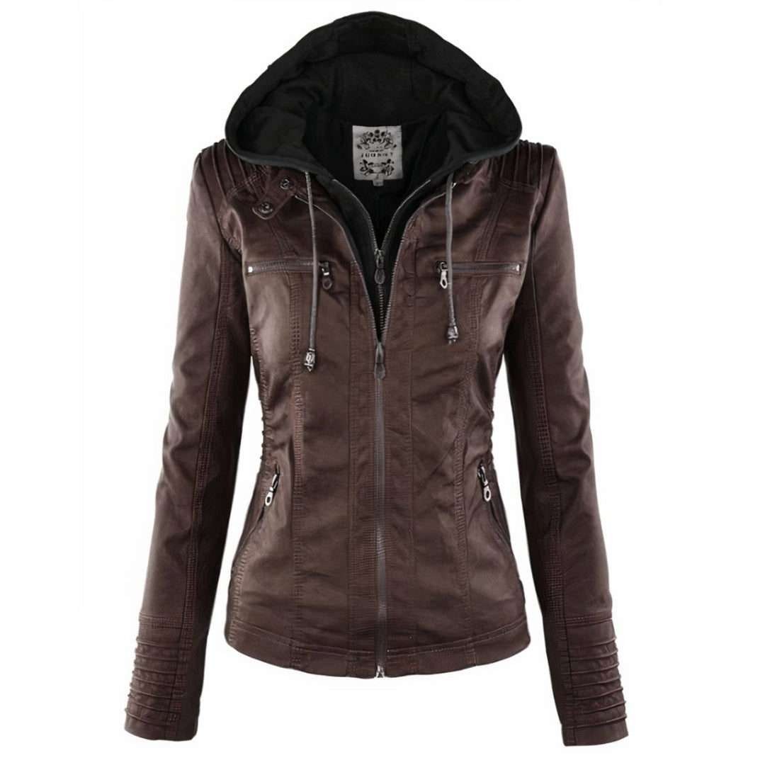 Sophia | Veste de moto à capuche avec capuche amovible