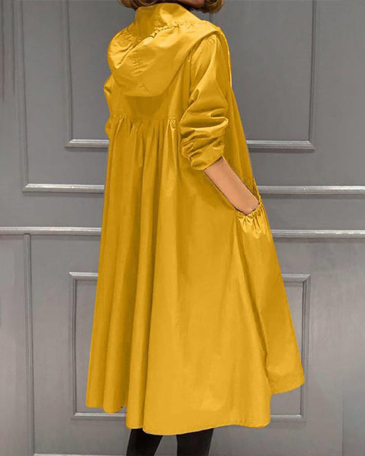 Kathleen | Manteau long zippé à capuche