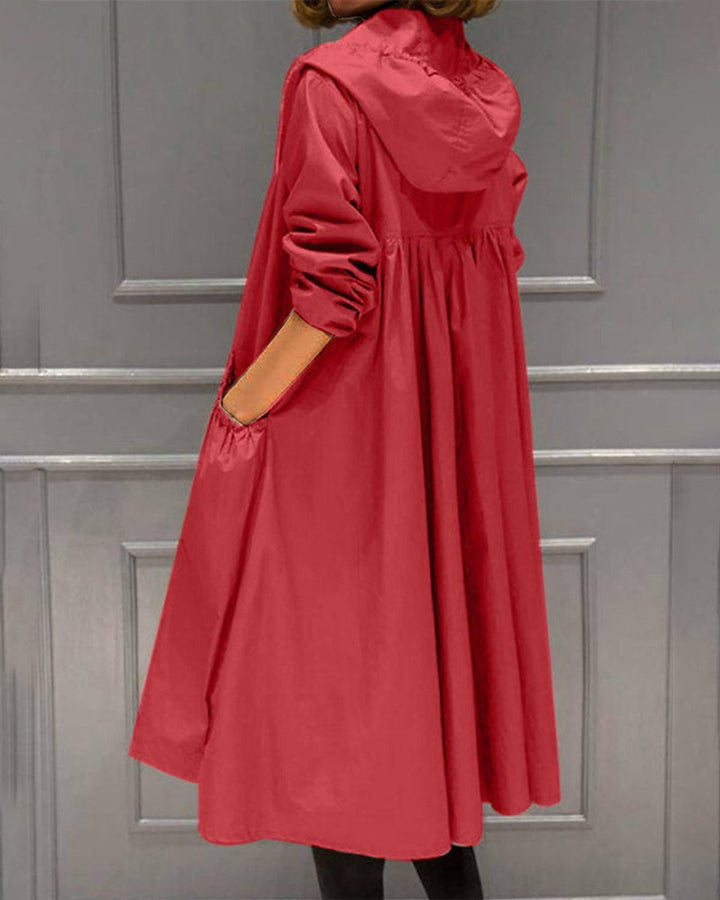 Kathleen | Manteau long zippé à capuche