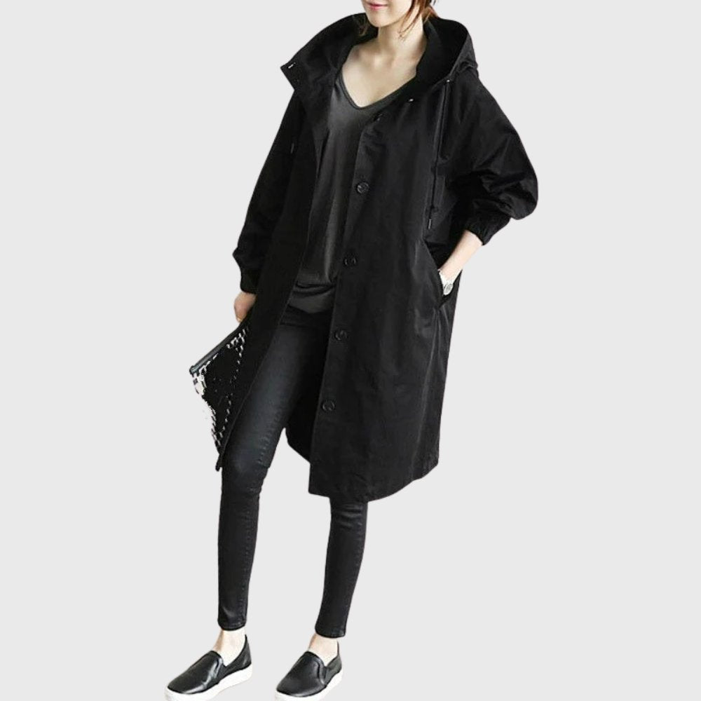 Ruth | Manteau trench long à capuche décontracté
