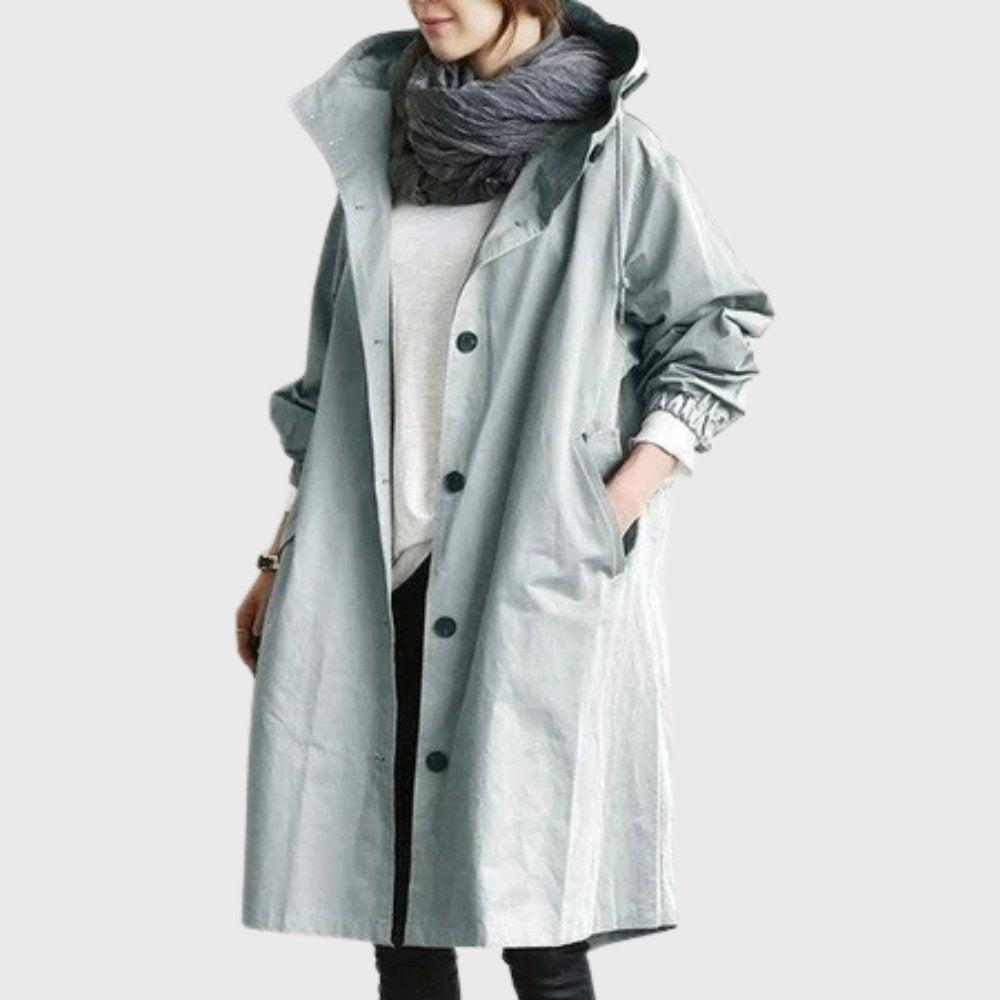 Ruth | Manteau trench long à capuche décontracté