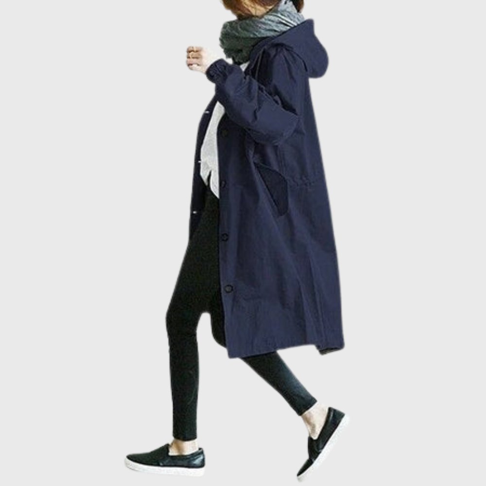 Ruth | Manteau trench long à capuche décontracté