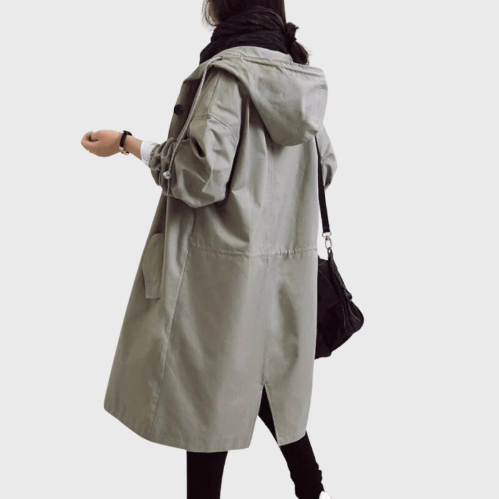 Ruth | Manteau trench long à capuche décontracté