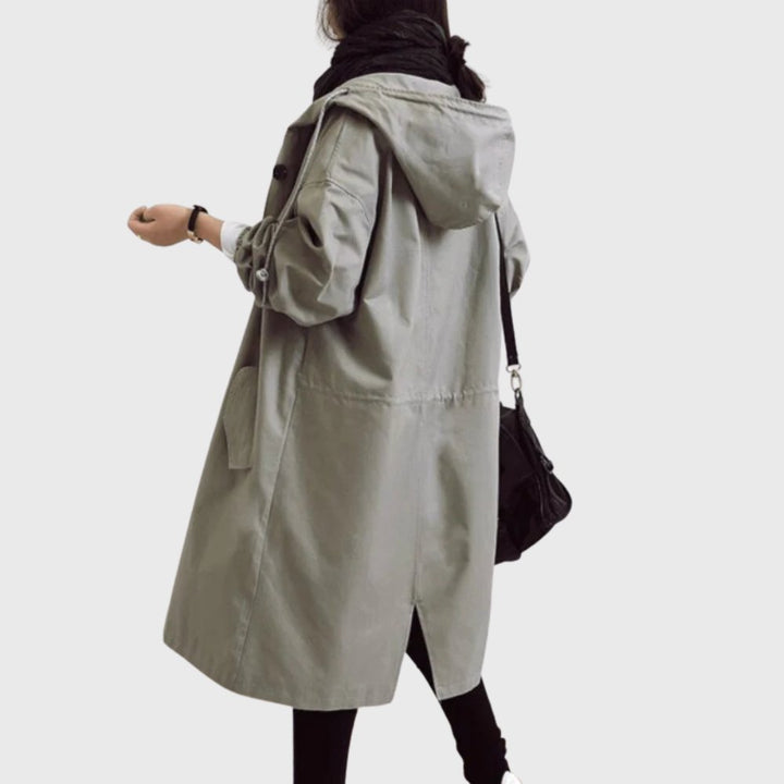 Ruth | Manteau trench long à capuche décontracté