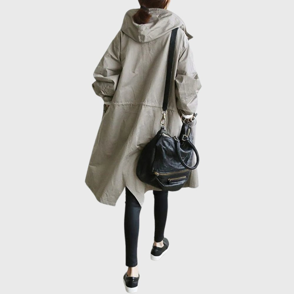 Ruth | Manteau trench long à capuche décontracté