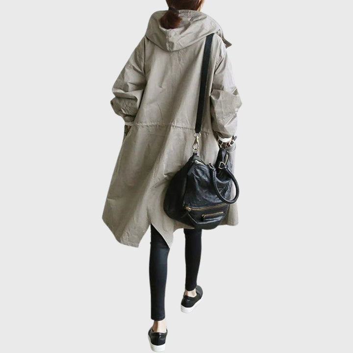 Ruth | Manteau trench long à capuche décontracté