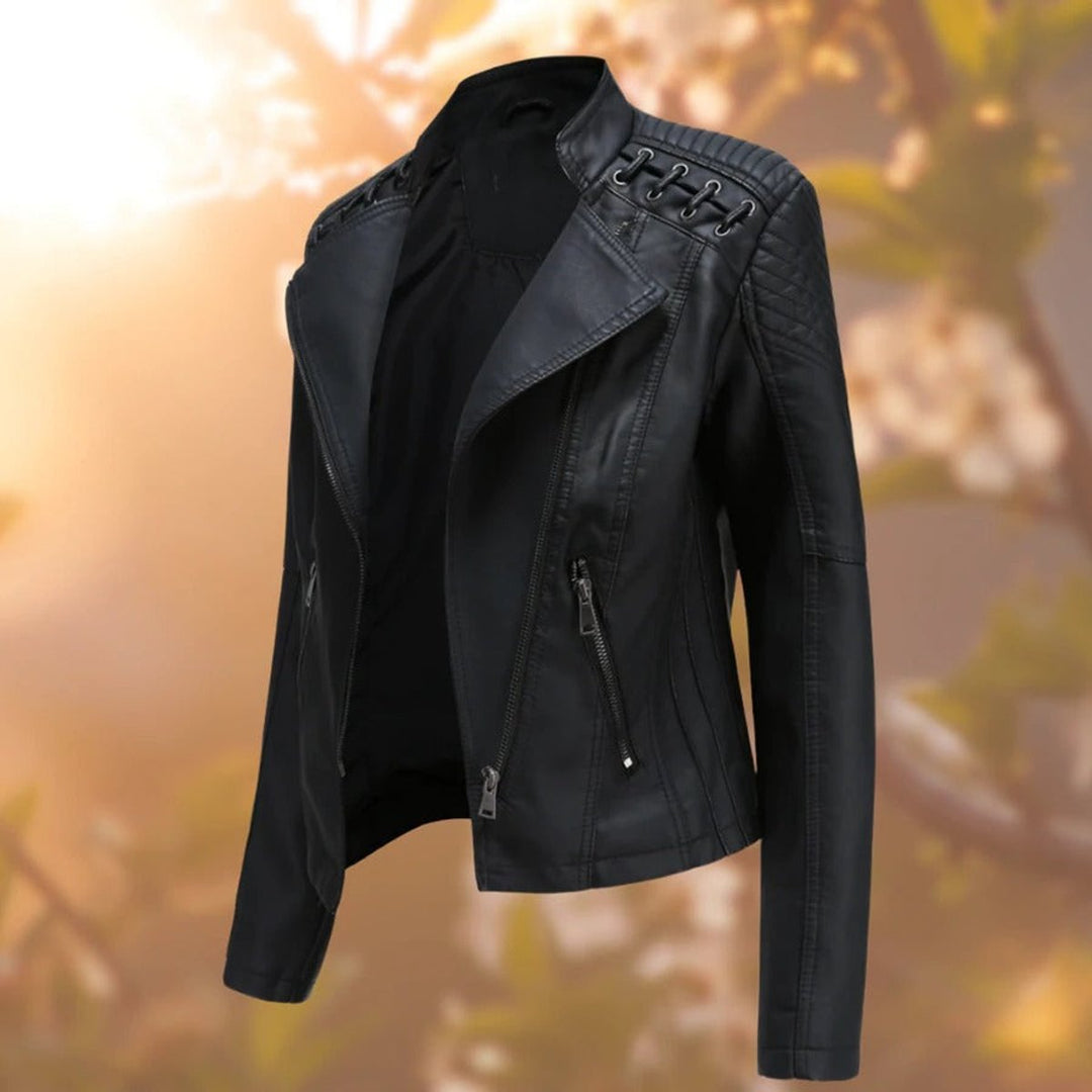 Valentina | Veste zippée style moto