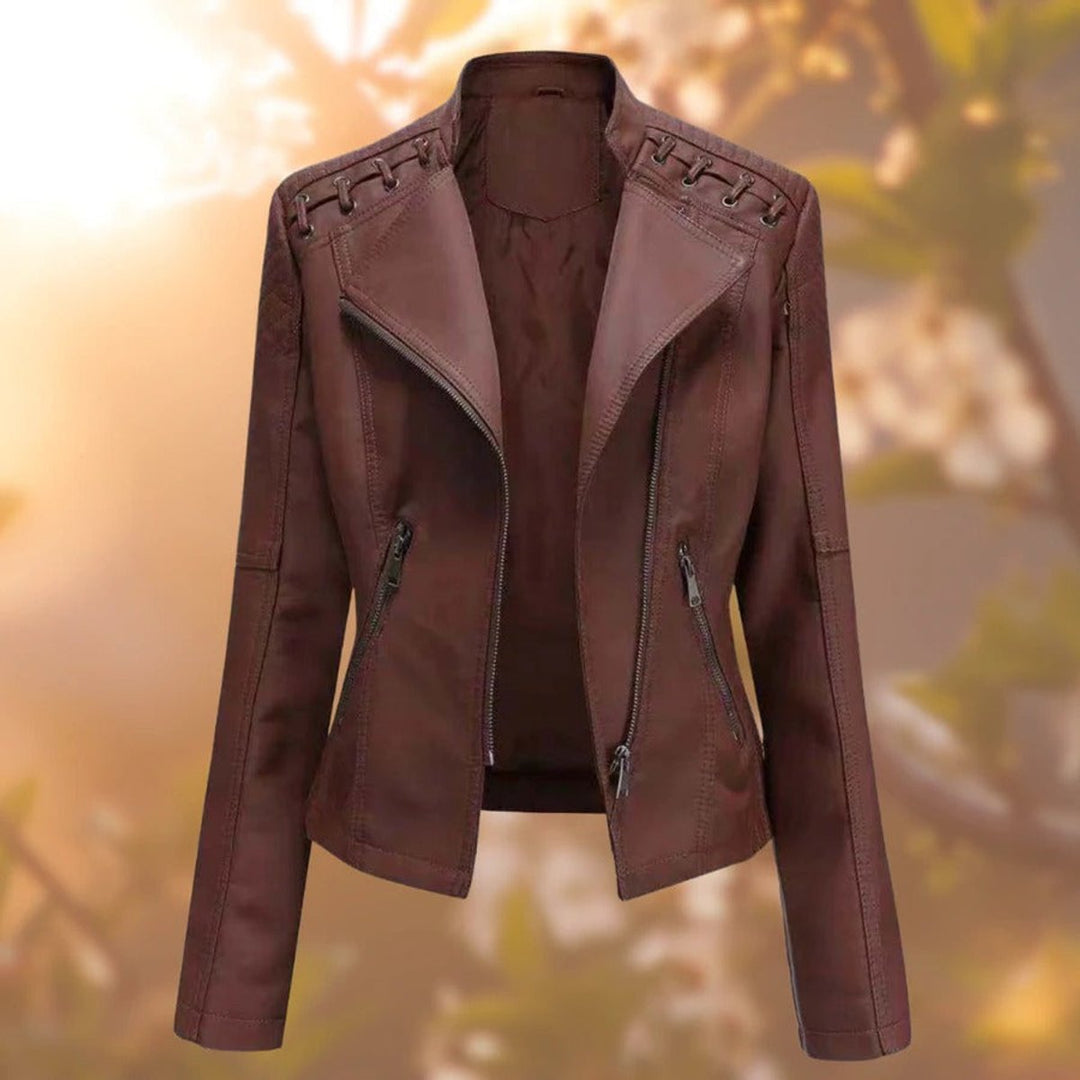 Valentina | Veste zippée style moto