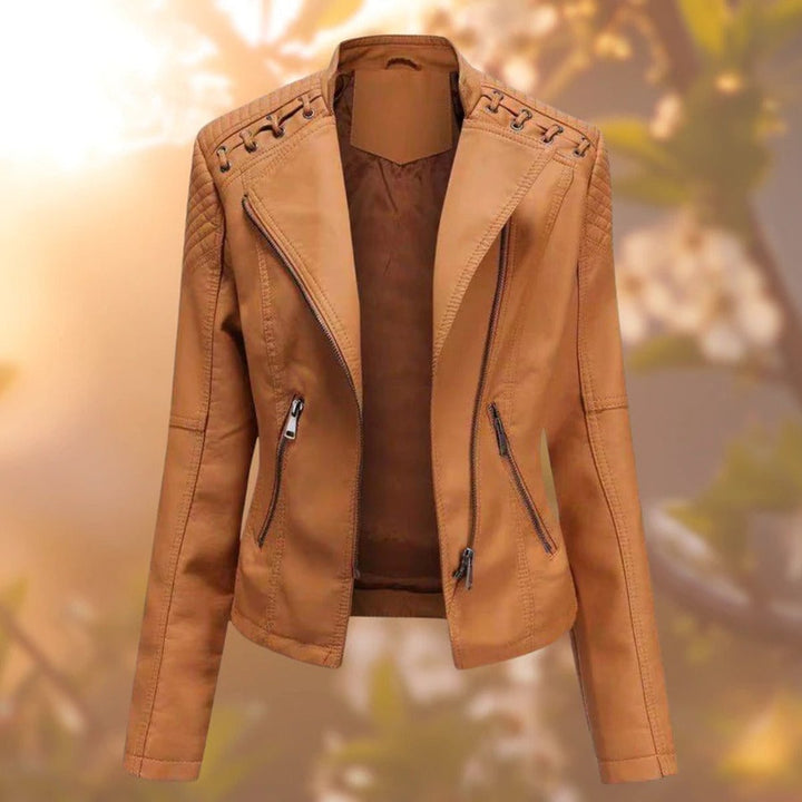 Valentina | Veste zippée style moto