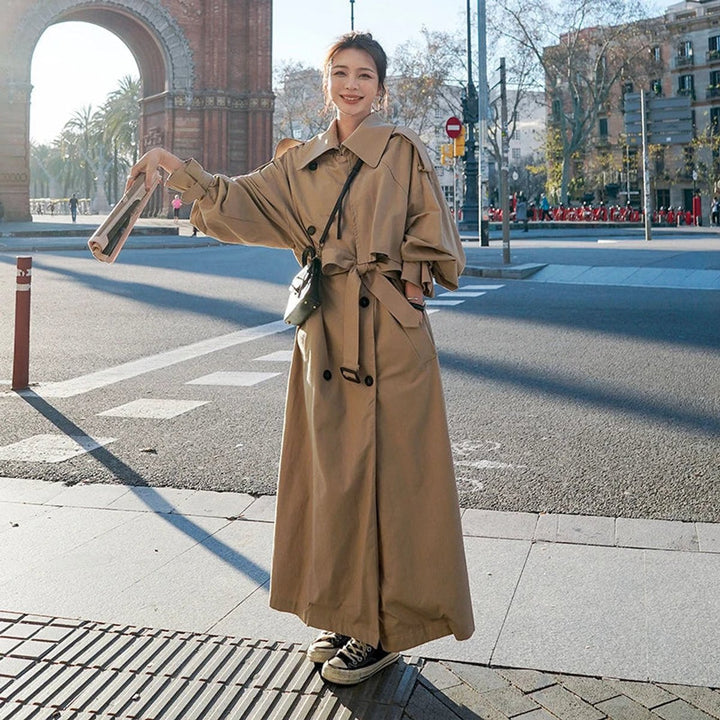 Lena | Manteau Trench Long Oversize à Double Boutonnage