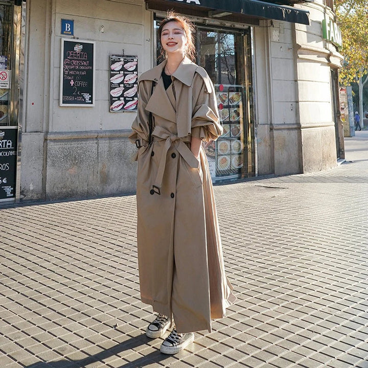 Lena | Manteau Trench Long Oversize à Double Boutonnage