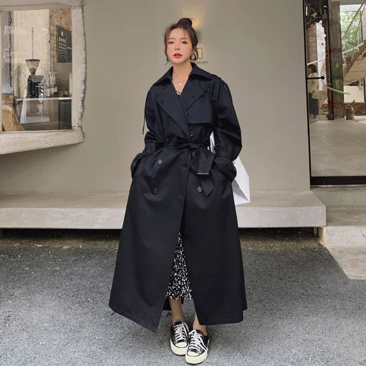 Lena | Manteau Trench Long Oversize à Double Boutonnage