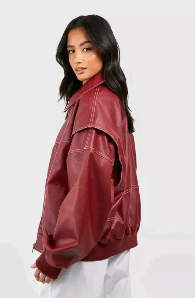 Renée | Veste Bomber Oversize avec Coutures Contrastées