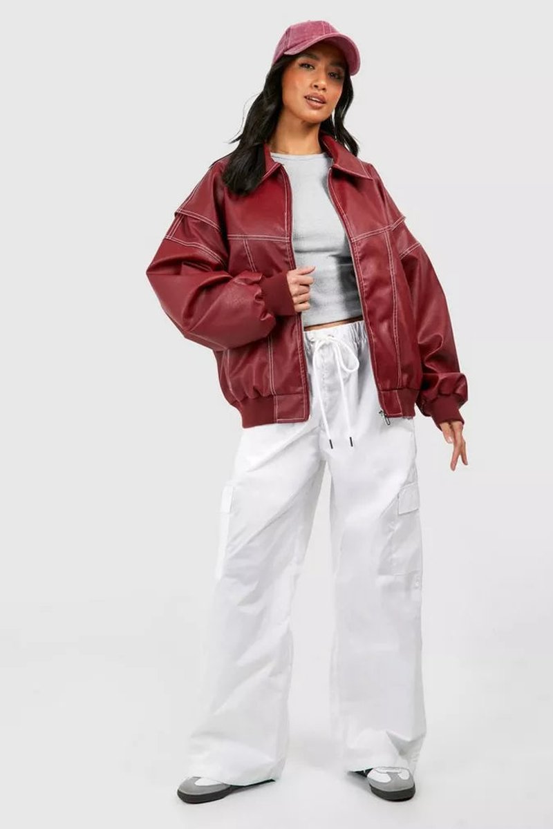 Renée | Veste Bomber Oversize avec Coutures Contrastées