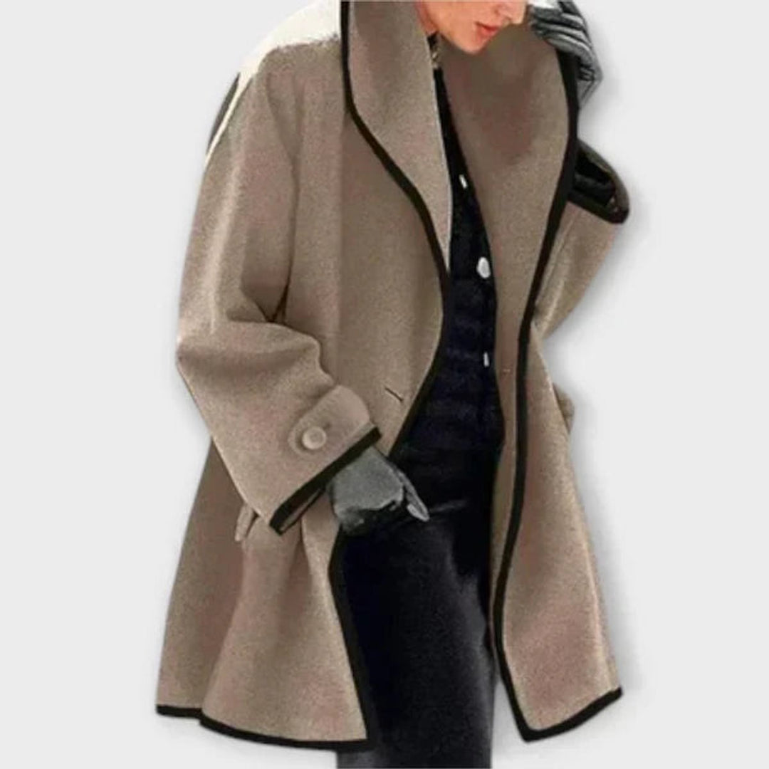 Flora | Manteau Oversize Avec Bord Contrasté