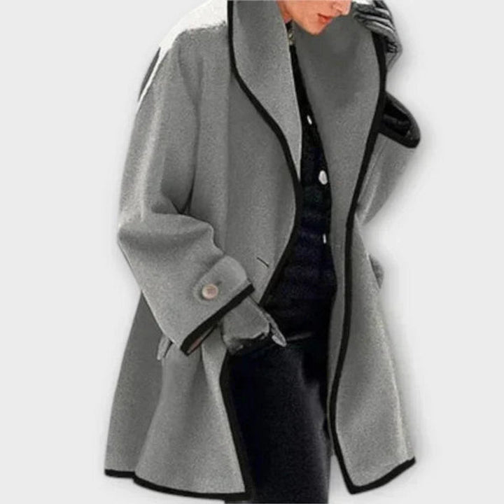 Flora | Manteau Oversize Avec Bord Contrasté