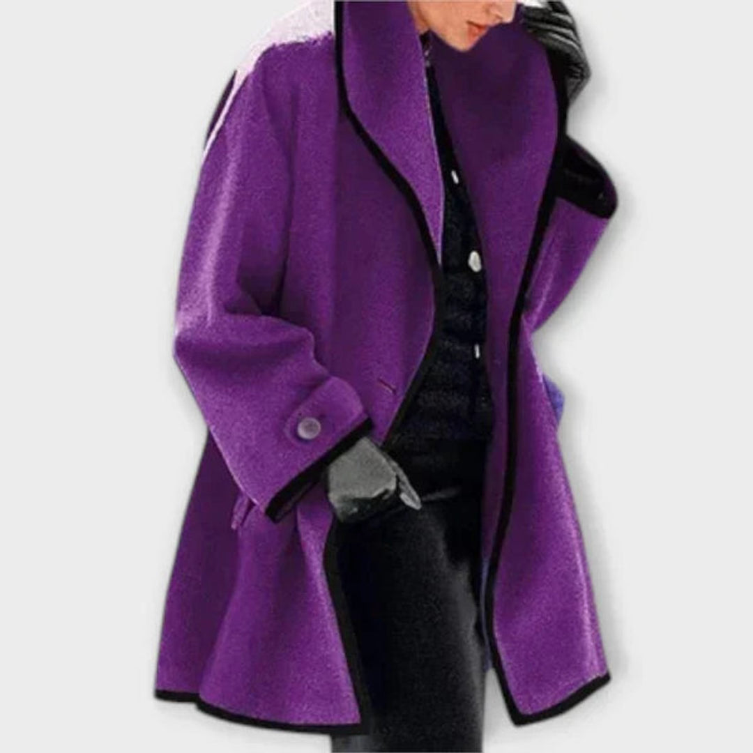 Flora | Manteau Oversize Avec Bord Contrasté