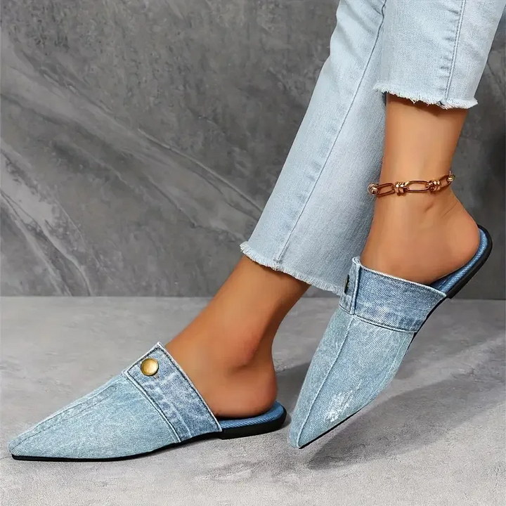 Mules Bout Pointu Effet Denim Élise