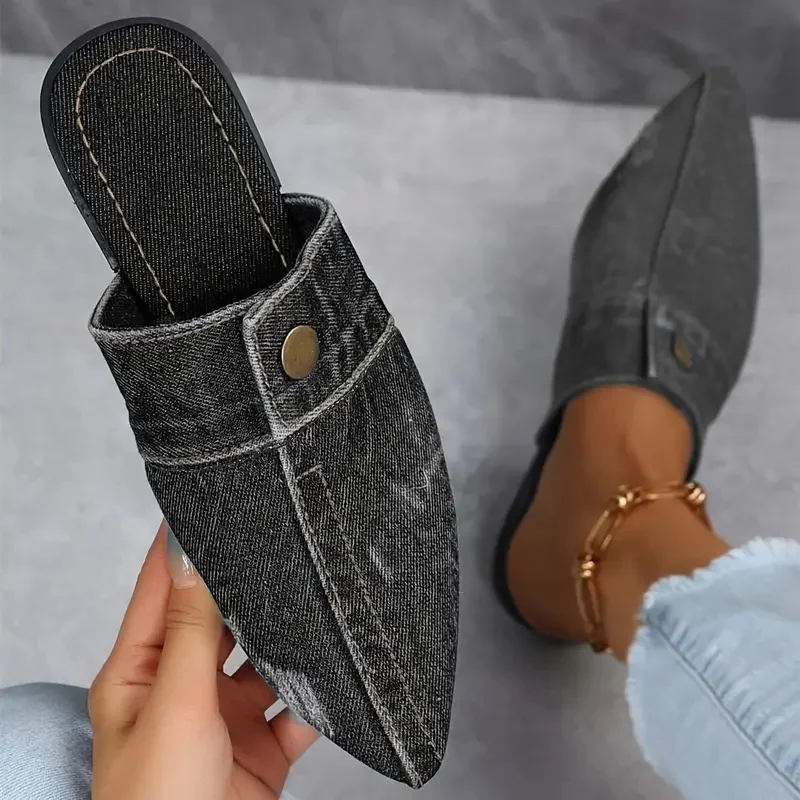 Mules Bout Pointu Effet Denim Élise