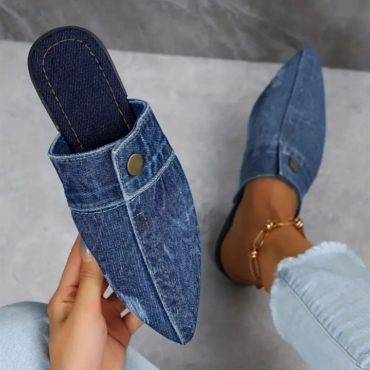 Mules Bout Pointu Effet Denim Élise