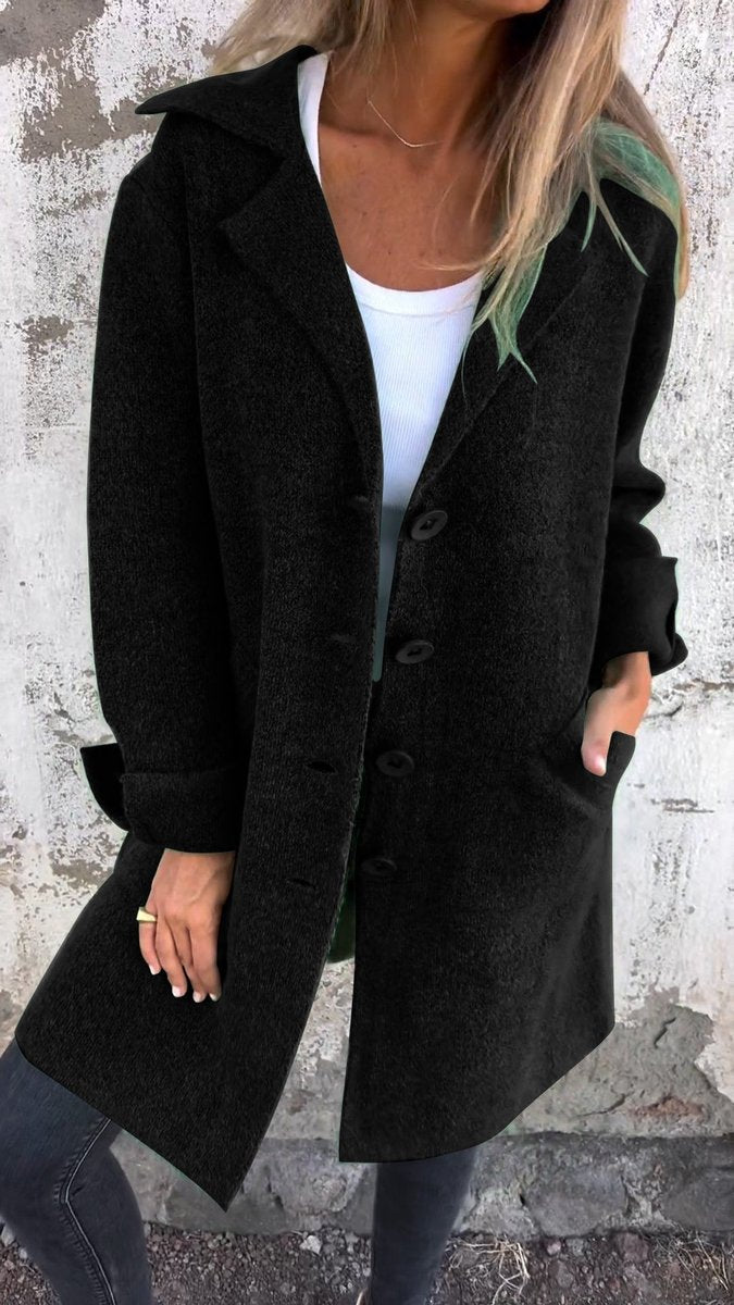 Lucille | Manteau long à revers décontracté
