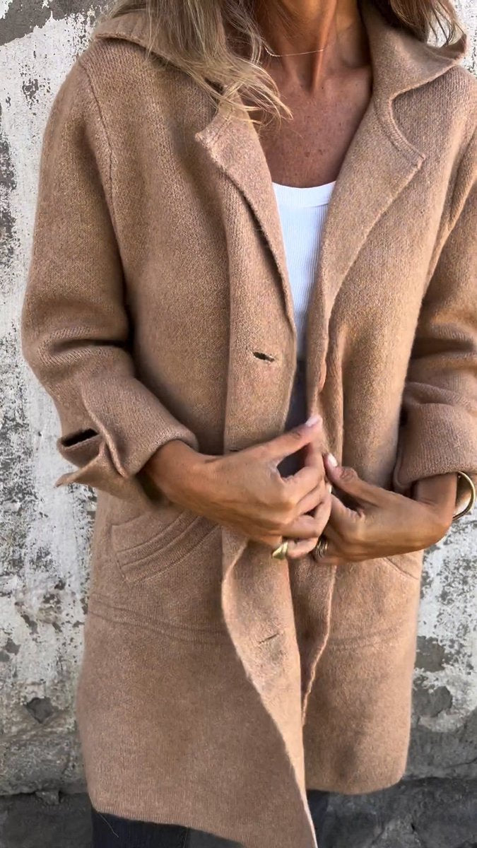 Lucille | Manteau long à revers décontracté