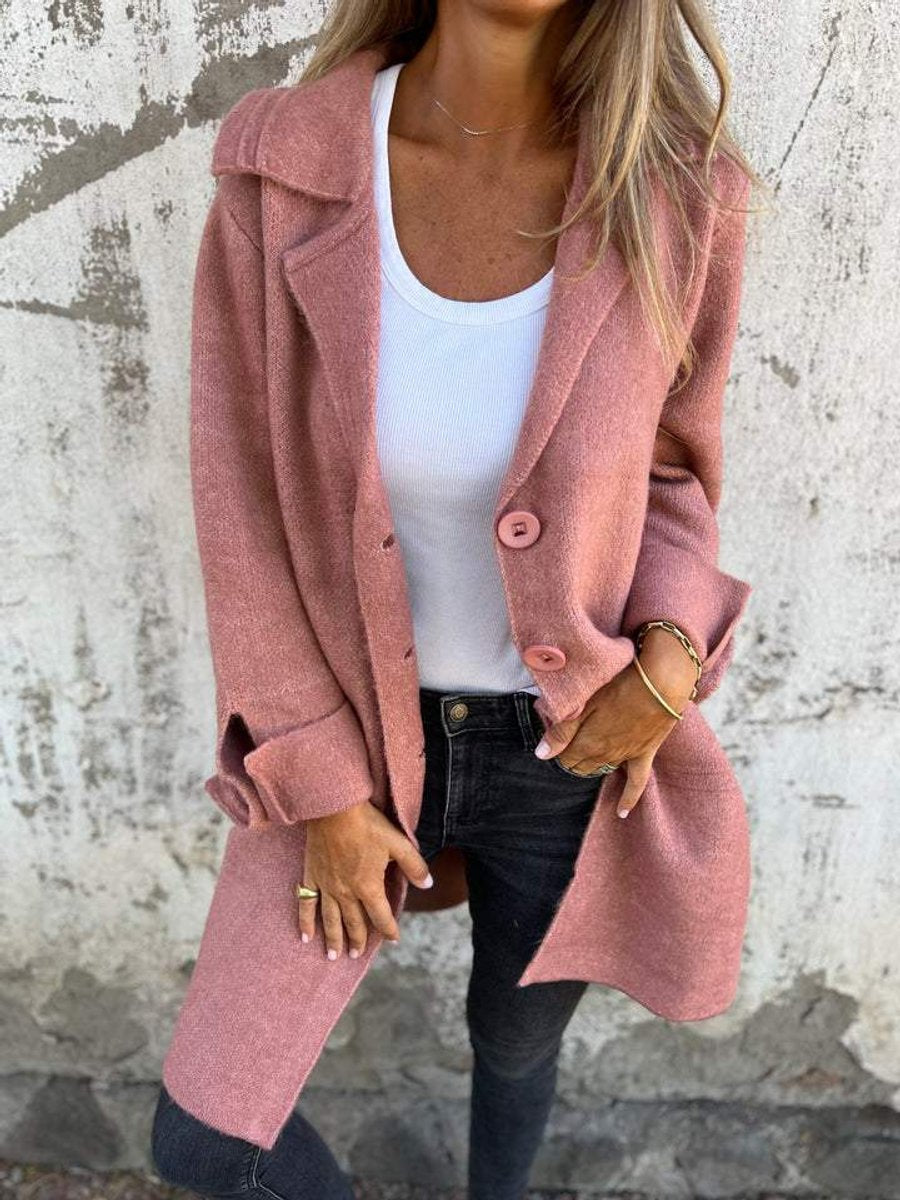 Lucille | Manteau long à revers décontracté