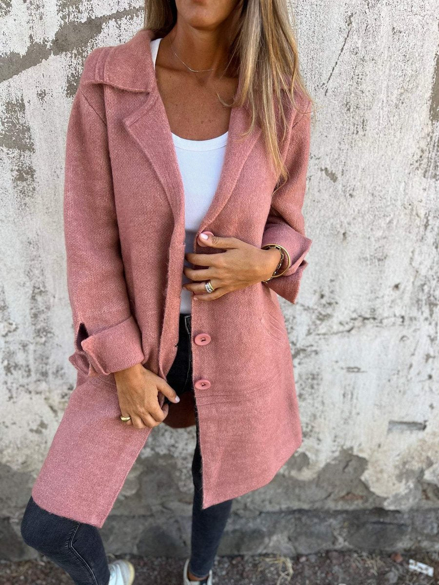 Lucille | Manteau long à revers décontracté