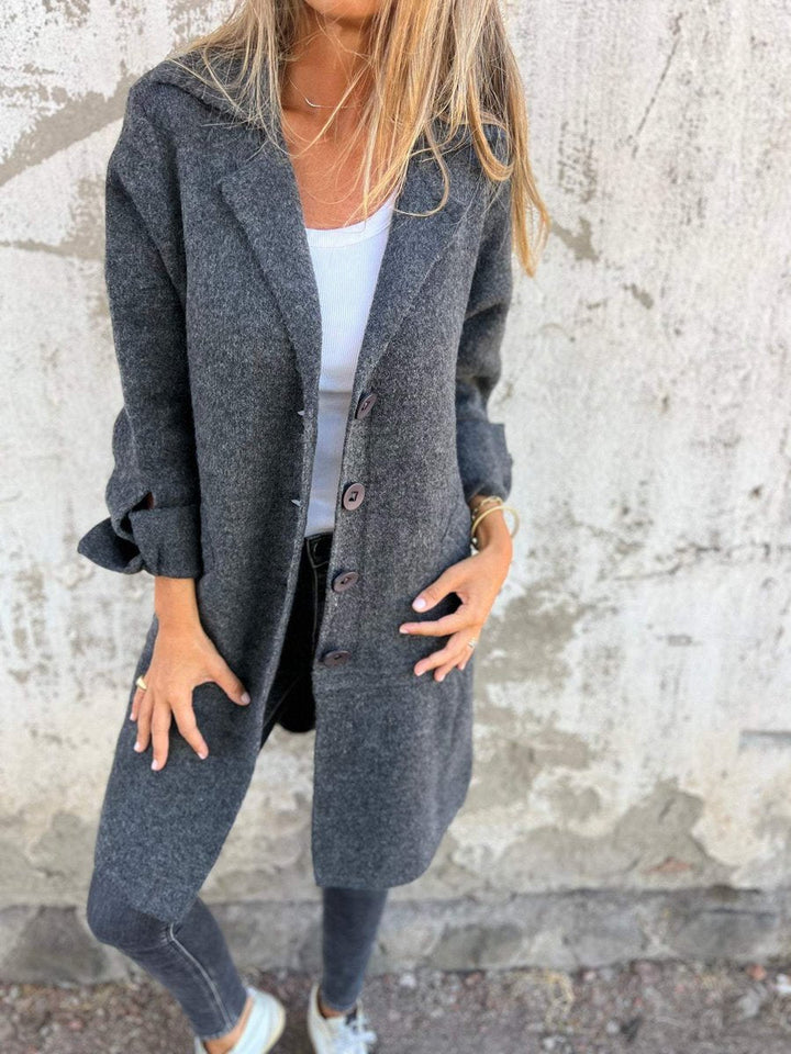 Lucille | Manteau long à revers décontracté