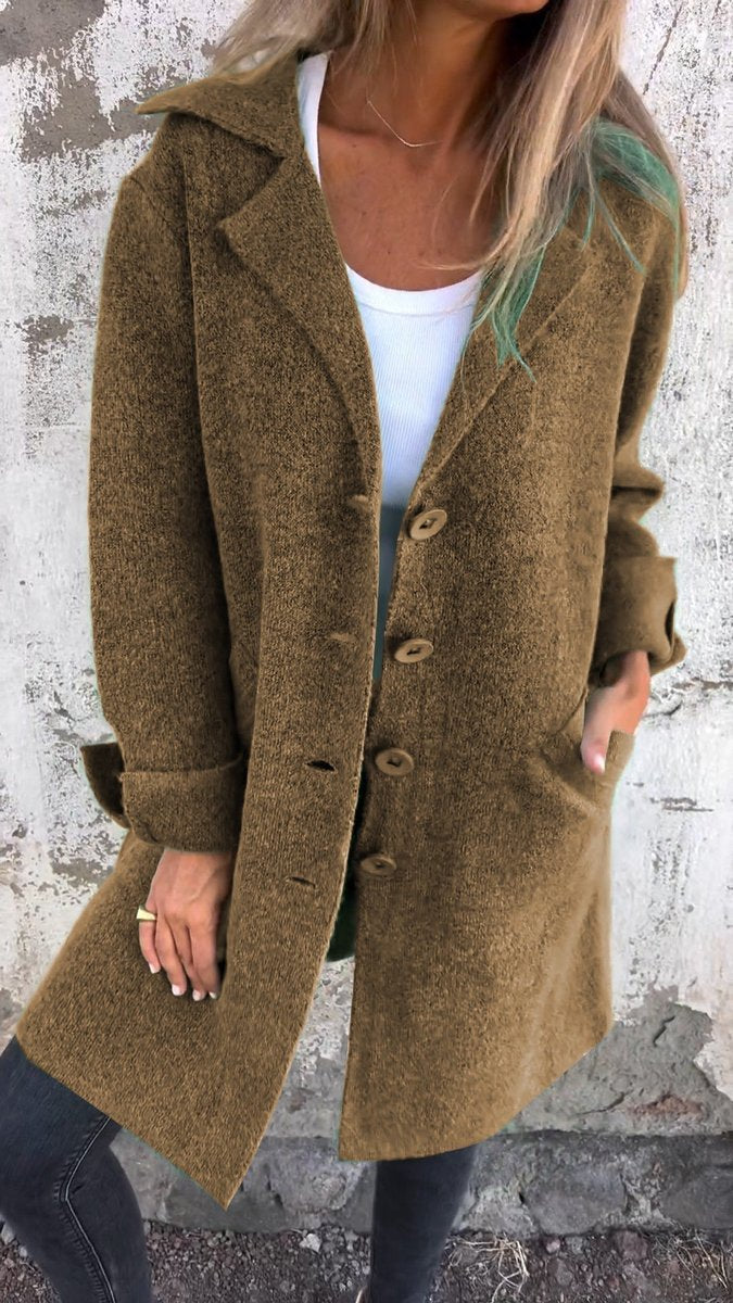 Lucille | Manteau long à revers décontracté