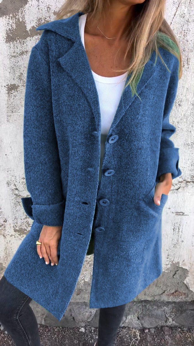 Lucille | Manteau long à revers décontracté
