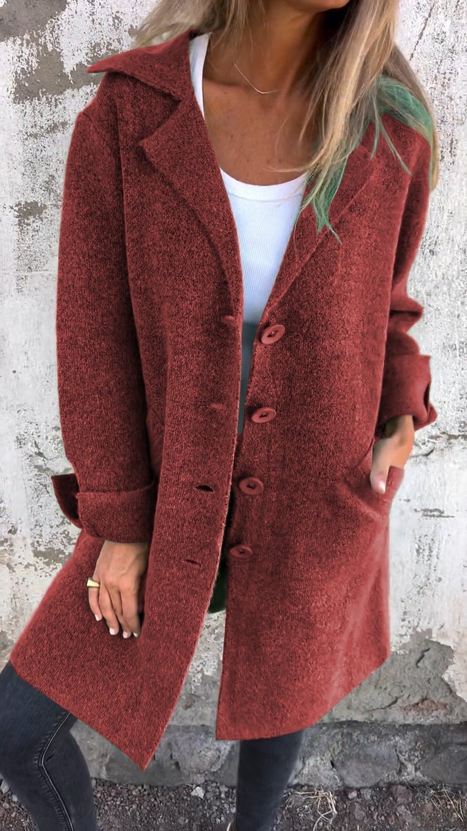 Lucille | Manteau long à revers décontracté