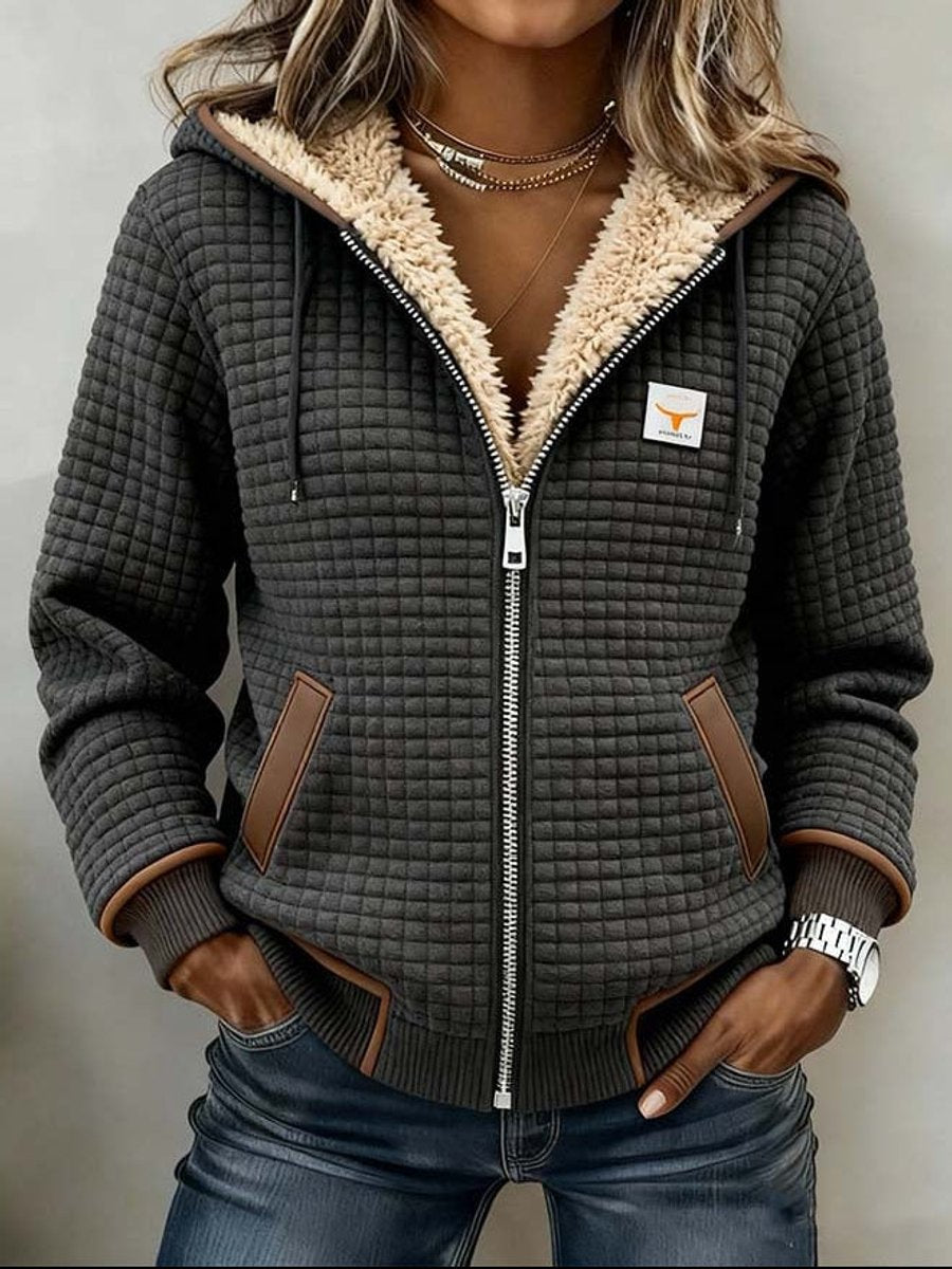 Catherine| Veste à Capuche Matelassée Doublée Sherpa