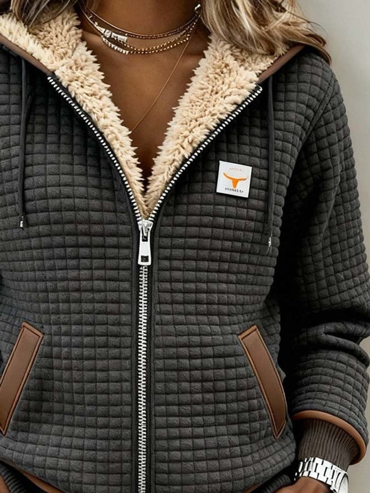Catherine| Veste à Capuche Matelassée Doublée Sherpa