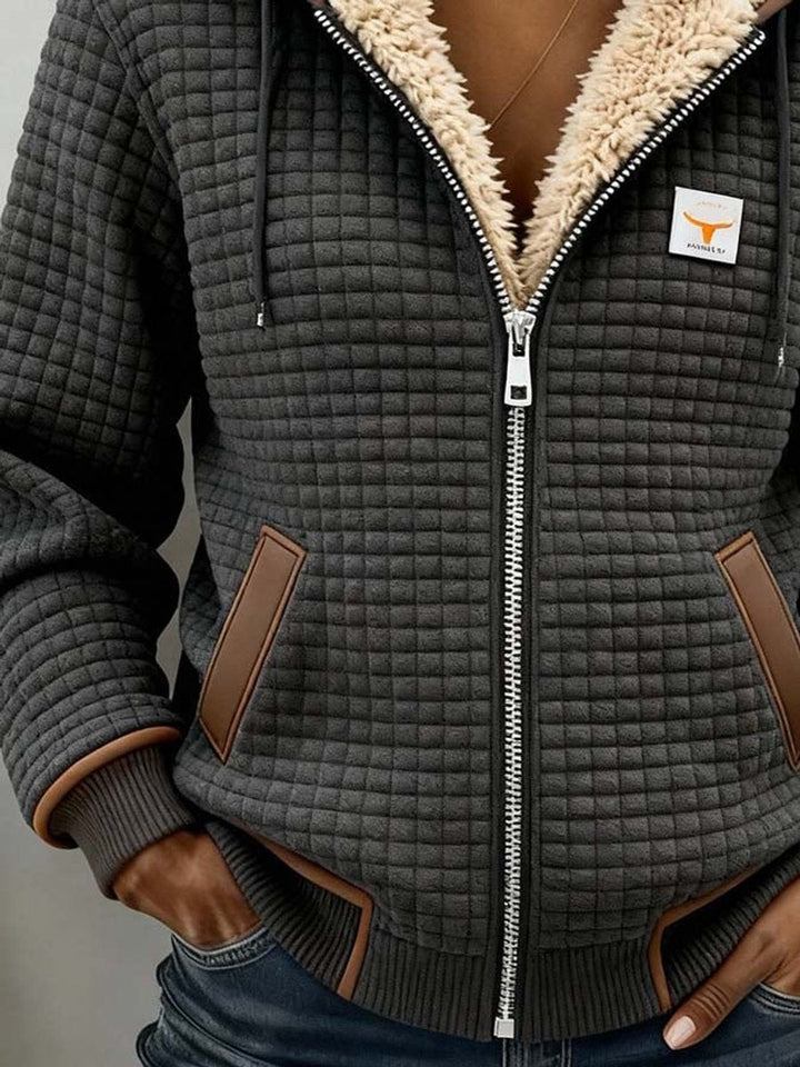 Catherine| Veste à Capuche Matelassée Doublée Sherpa