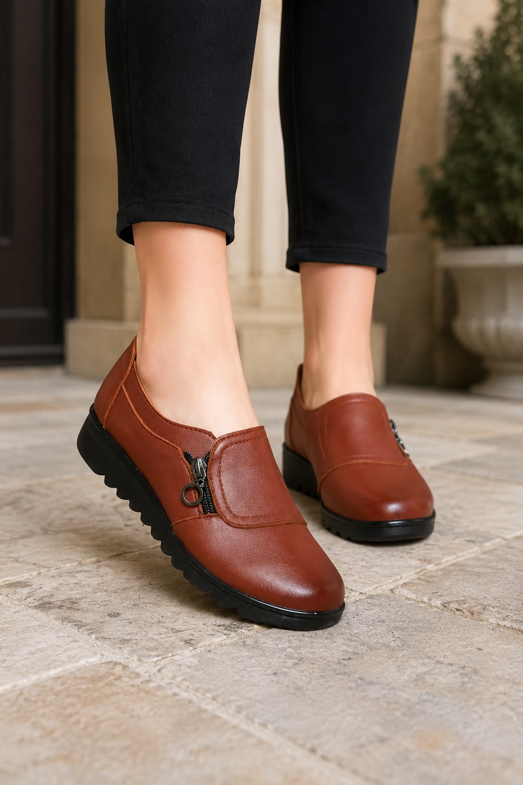 Mocassins Zippés Semelle Souple Nathalie